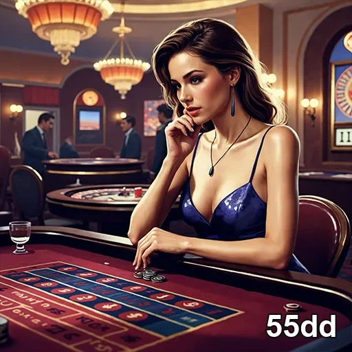 Imagem de cassino com o logo 55dd, destacando o site 55dd para jogos e apostas online.