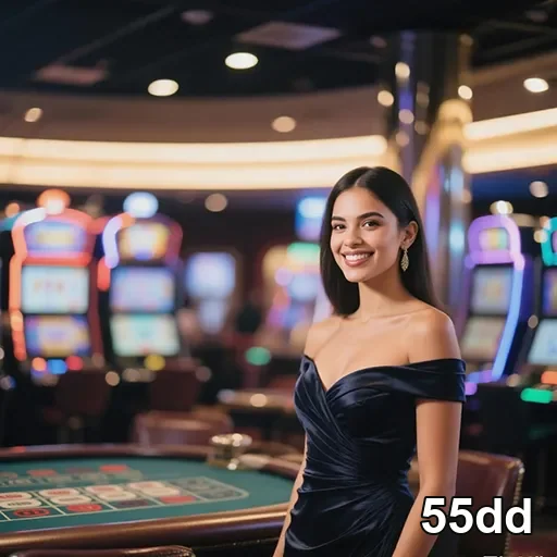 Imagem de um casino online com destaque para 55dd, destaque em jogos de azar e entretenimento do site 55dd.